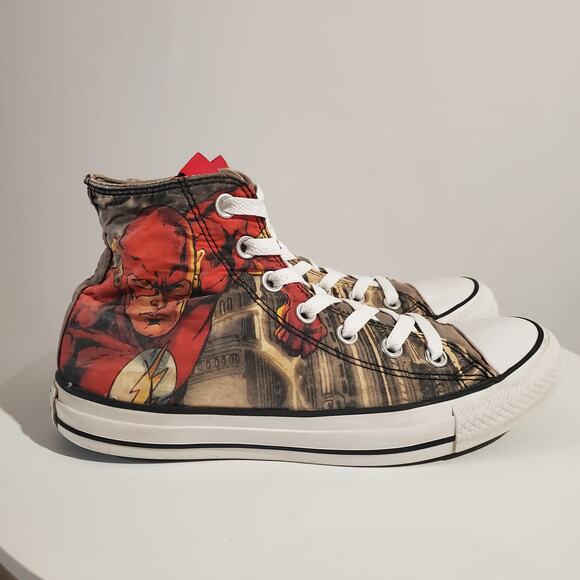 DC Comics X Converse All Stars The Flash Chuck Taylor High Top Sneakers M 6 W 8 - Picture 4 of 13